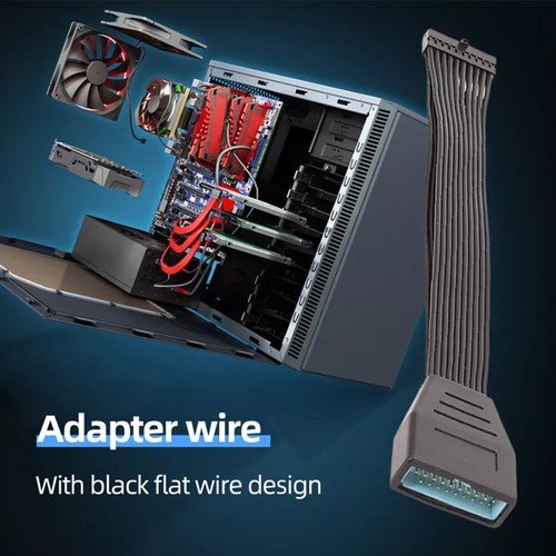 USB 3.0 19/20 Pin Internal Extension Header Adapter Cable for PC Motherboard . - Picture 7 of 11