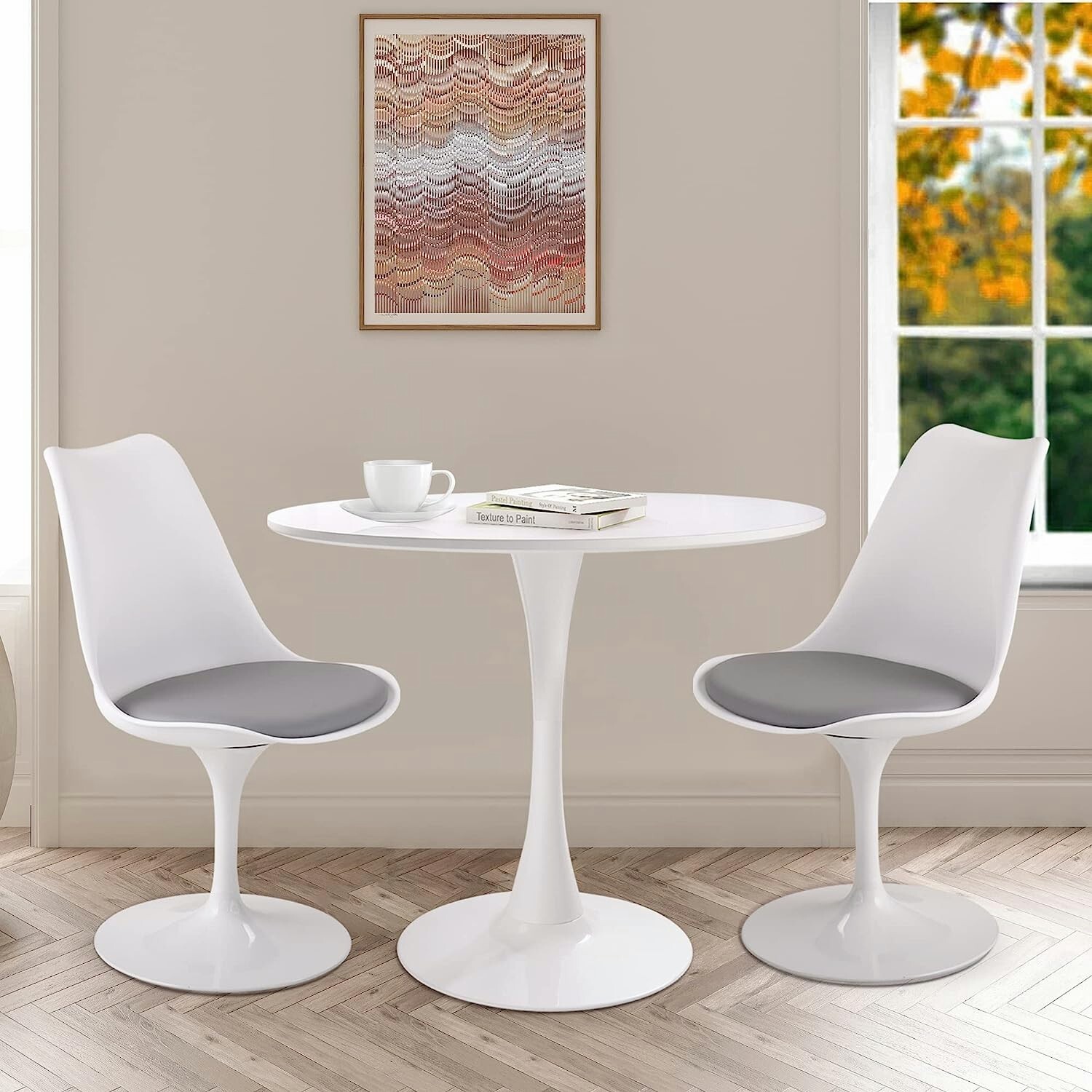 Swivel Tulip Side Chair Upholstered Chair for Dining Room Kitchen Office Bar