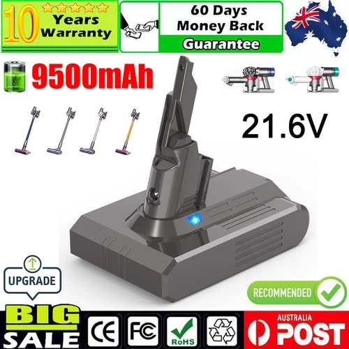 9500mAh For Dyson V7 Battery SV11 Animal V7 Motorhead V7 Absolute 21.6V AU