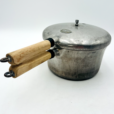 #ad #ad Vintage National Presto 4 Quart Pressure Cooker Wood Handles Model 40 USA $22.28
