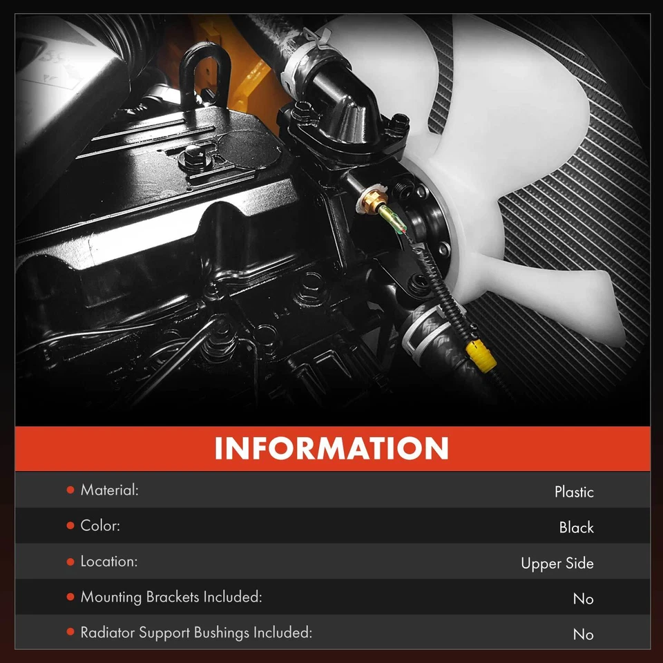 Cubierta superior del ventilador de refrigeración del radiador para Chevy C1500 Suburban GMC C2500 Cadillac Foto 2 de 4