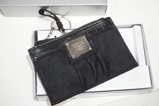 Liz Claiborne Card Key Case Mini Keychain Wallet Black NWT