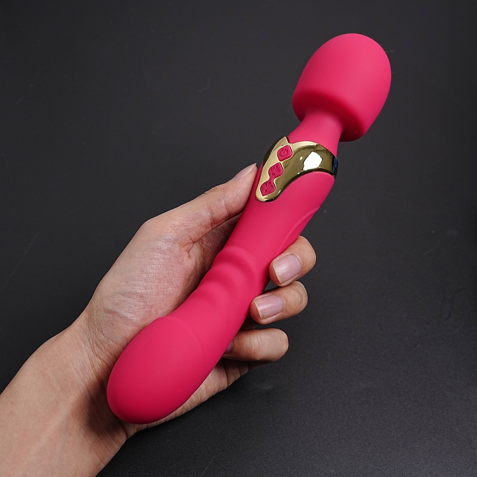 Double Head Shock AV Vibrator Stick G-Spot Massager Dildo Sex Toys For Women