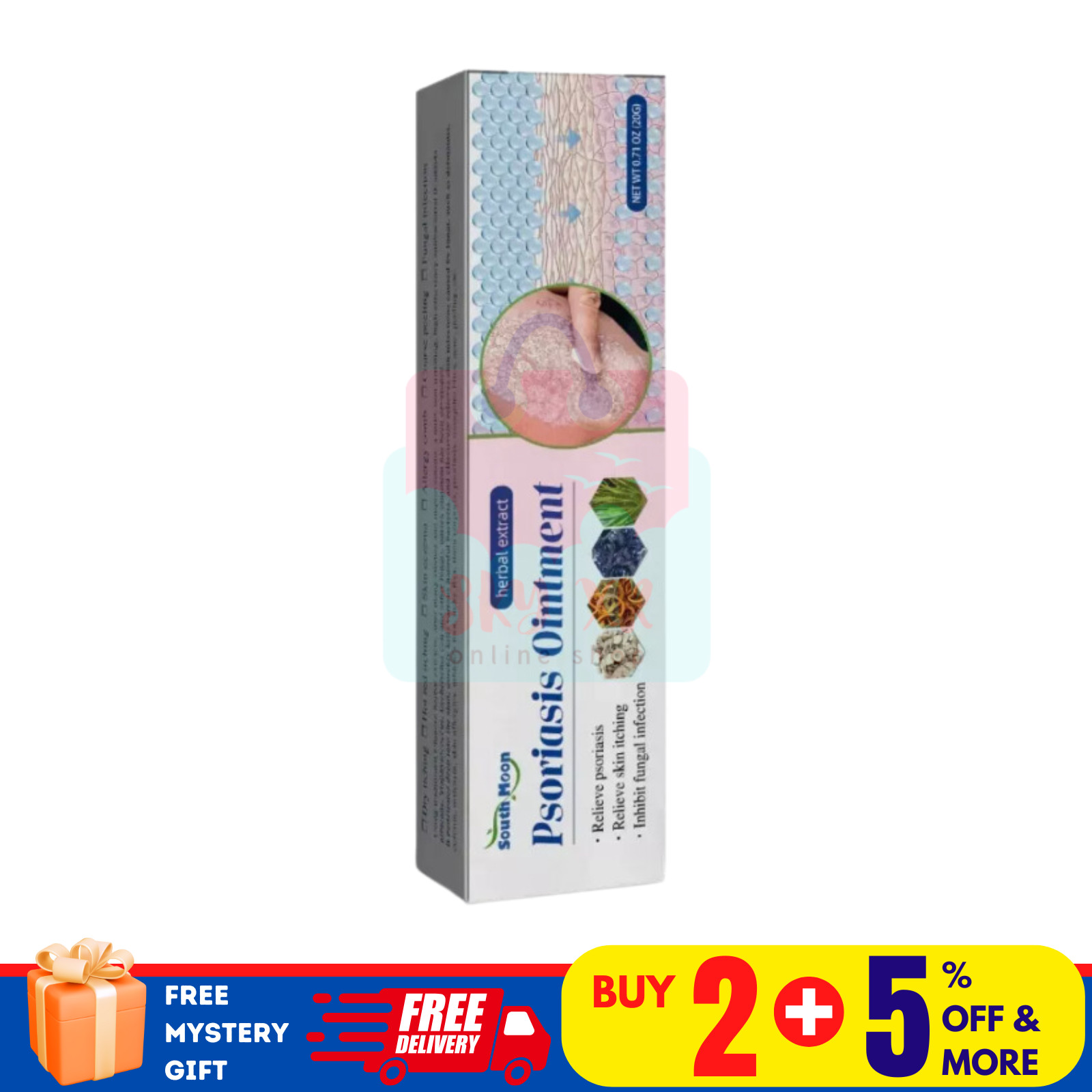 1 X Psoriasis Dermatitis Eczema Crema Natural Tratamiento de la Piel Ungüento