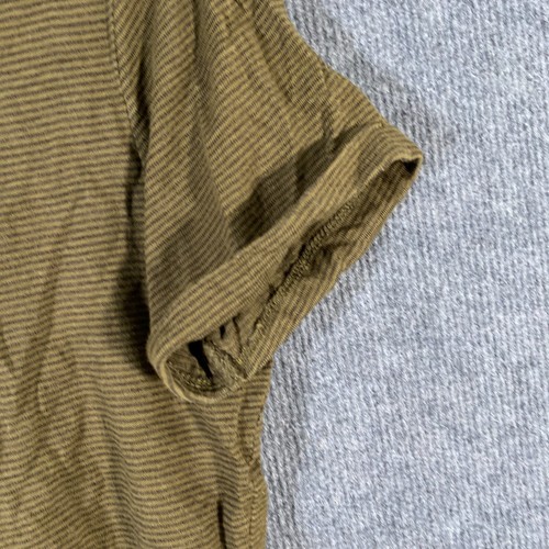 Dannii Minogue Top Womens 10 Petites Brown Shirt Linen Striped Cuffed Sleeves - Picture 3 of 11