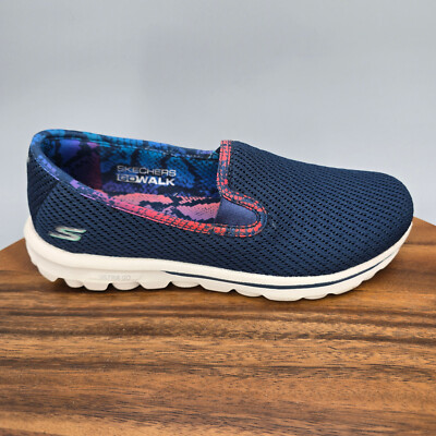 Skechers Go Walk Shoes Women's Navy Blue Slip On Comfort