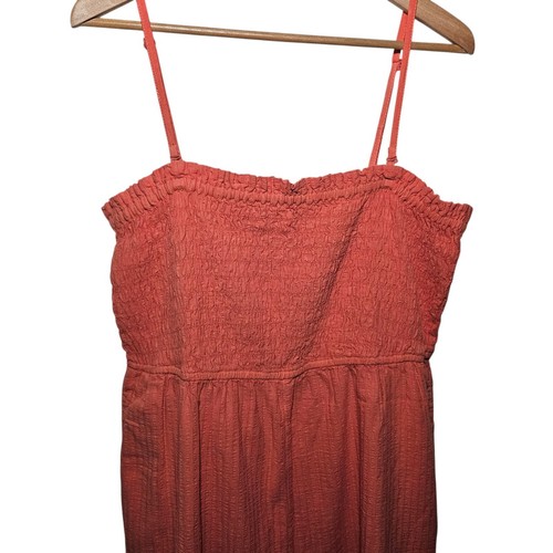Anthropoligie Womens Pilcro XL Smocked Romper 100% Cotton Coral Milkmaid NWT - Picture 8 of 18