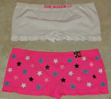 Women's Regular or Plus Size Seamless Boy Shorts  Hipsters-Set of 2: S-L-XL-2X