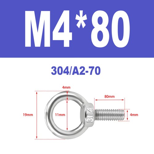 Ringschrauben Edelstahl V2A A2 Ösenschrauben M3-M18 Augbolzen Augenschrauben - Bild 29 von 122