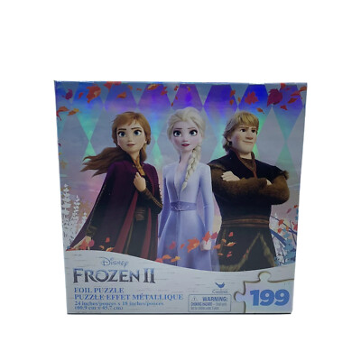 Disney Frozen 2 Movie 199 Piece Metallic Kids Puzzle Anna Elsa Kristoff ...
