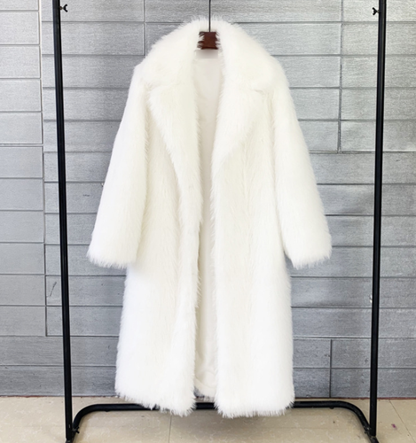 New Winter Women's Faux Fur Jacket Thick Long Coat Solid Warm Lapel Outerwear - Picture 17 of 24