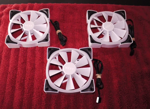 3 Pack NZXT AER RGB 2 120mm RGB White Fluid Dynamic Bearing PWM Fan