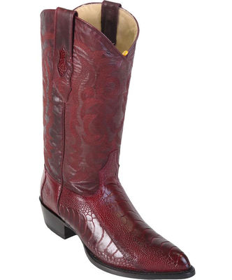 LOS ALTOS MEN BURGUNDY GENUINE OSTRICH LEG WESTERN COWBOY BOOT J-TOE D 990506