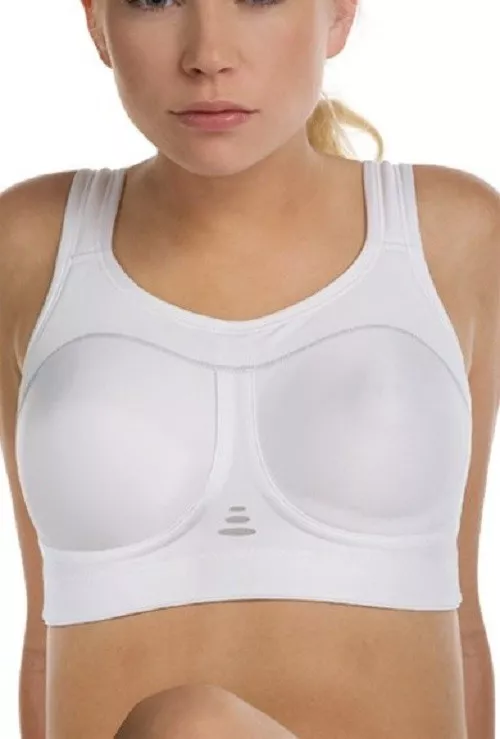 Pure Lime 0098 Firm Control Wire-free Compression Sports Bra 32H No Bounce  White