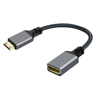 CABLECY 4K Type-C MINI HDMI 1.4 Male 90 Degree Down Angled to HDMI Female Cable