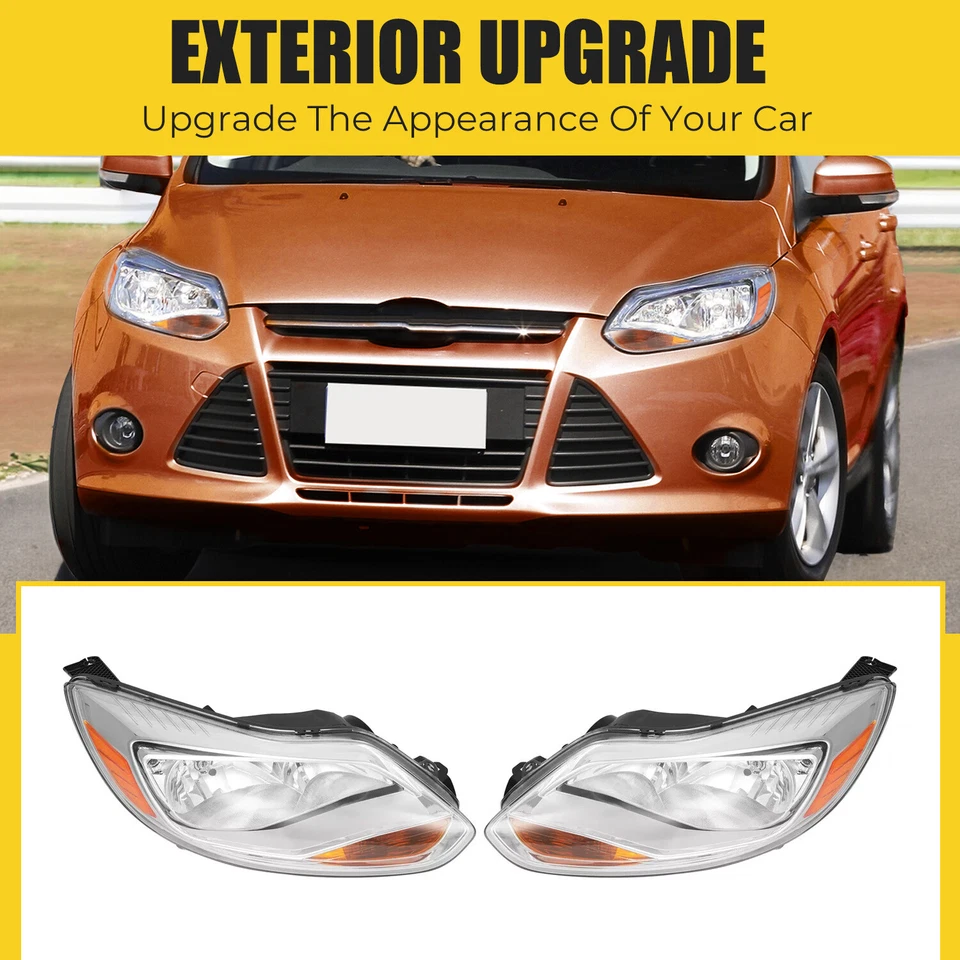 For Ford Focus 2012-2014 Headlights Headlamp Light Driver & Passenger Left+Right Foto 3 de 4