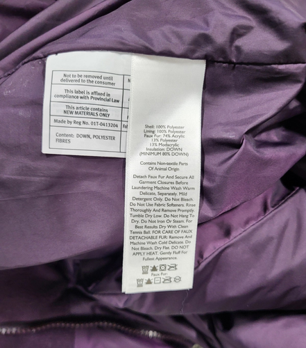 Eddie Bauer Tall Medium Long Womens Goose Down Fill Coat - Purple - Puffer - Picture 14 of 14