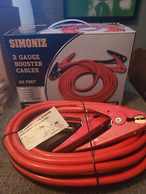 #ad #ad Simoniz 2 Gauge Booster Cables 20 Ft 600 Amp Heavy Duty Copper Jaw Clamps New $24.00
