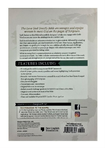 Thomas Nelson NET Love God Greatly Bible; Pink; HC with Cover; Indexed 9.5 Font - Picture 2 of 8