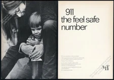 1969 911 emergency phone number nationwide release AT&T Bell Telephone print ad