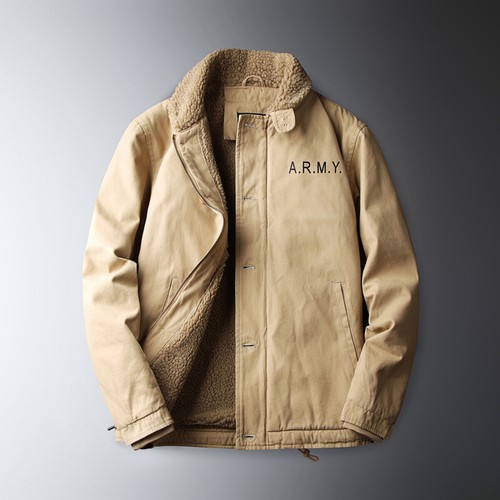Winter Men Jacket Coat Deck Army Military Windproof Retro Warm Navy Thick Coat - Picture 9 of 10