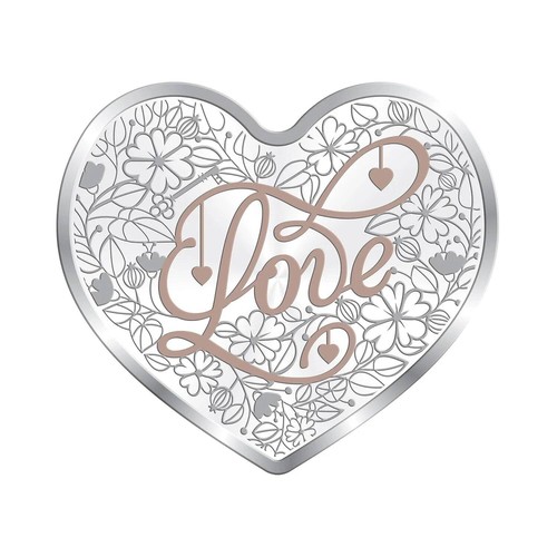 Silber-Geschenkmünze Herzform Hochzeitstag / Happy Anniversary Geschenkmünze - Bild 1 von 2