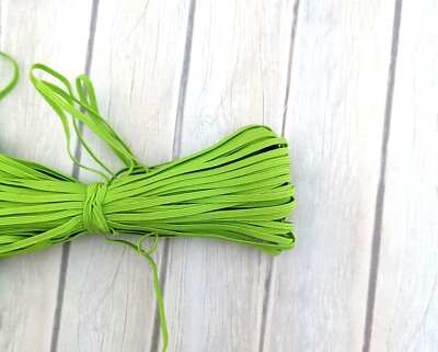 Skinny Elastic 1/8'' Green Braided Headband Elastic 3mm DIY Mask Sewing Supplies