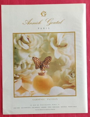 Pressewerbung 1990 Parfum Gardénia Passion de Annick GOUTAL Paris