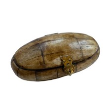 5-1/2" Primitive Oval Bone Box- Antique Reproduction