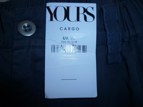 ~ NEW YOURS - SIZE 20 (LIKE SIZE 20 - 22) GREY CROPPED CARGO TROUSERS RRP £26.99 - Picture 5 of 12