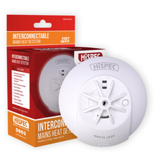 HiSPEC Mains Heat Alarm Detector Interconnectable Fire Safety 9V Battery Backup