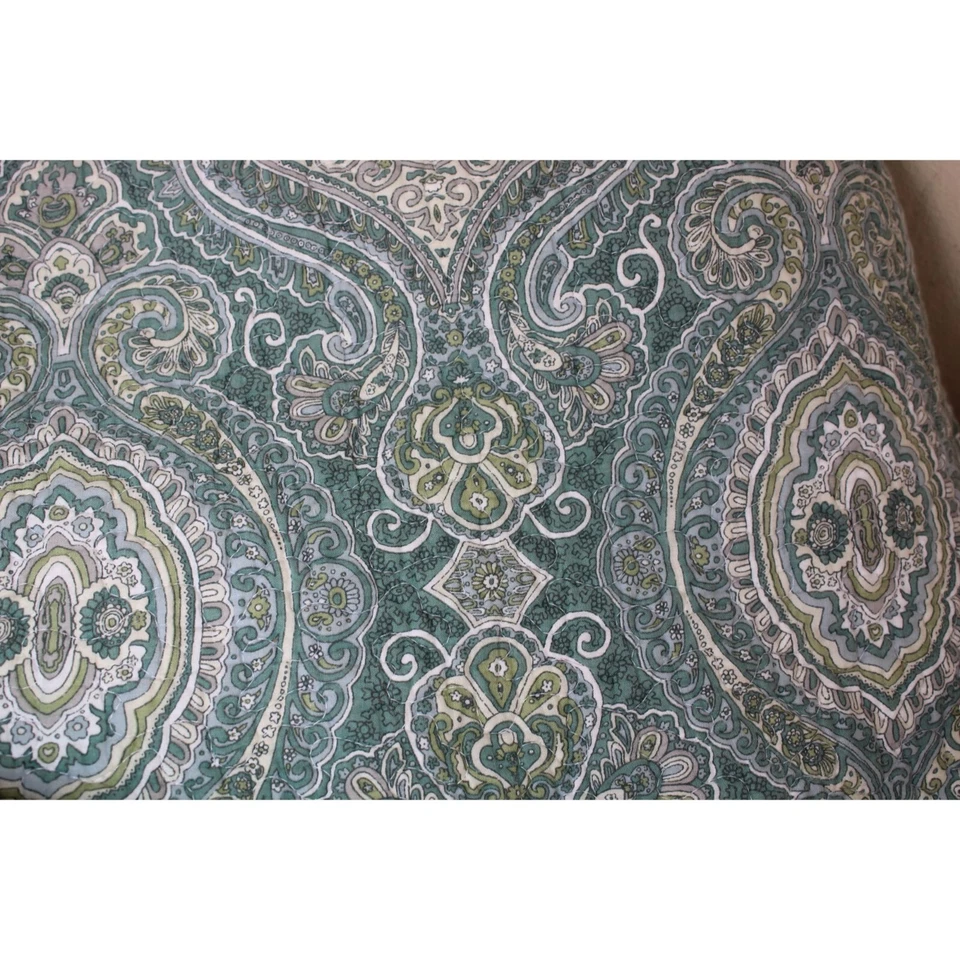 Tommy Bahama Coverlet Paisley 91303 King Size Blue Medallion Green - Image 4 of 4