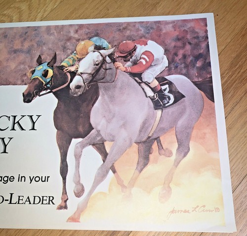 Rare LEXINGTON HERALD-LEADER Newsstand Rack - KENTUCKY DERBY James Crow Art - Picture 2 of 5