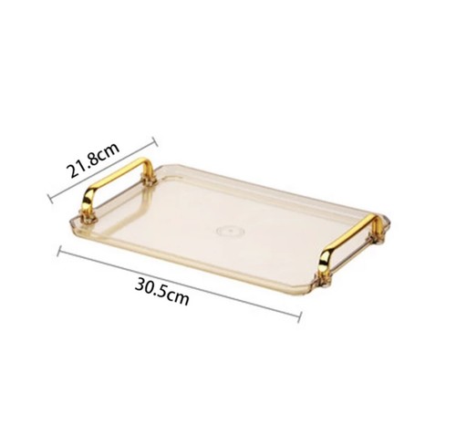 3x Acrylic Decorative Tray Triangle Serving Tray With Handles Household Tea Tray - Picture 2 of 6