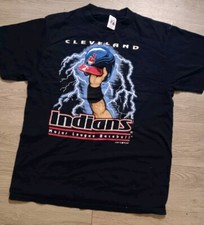 Vintage Cleveland Indians MLB T-Shirt Logo 7 Size L Chief Wahoo Graphic Tee 1997