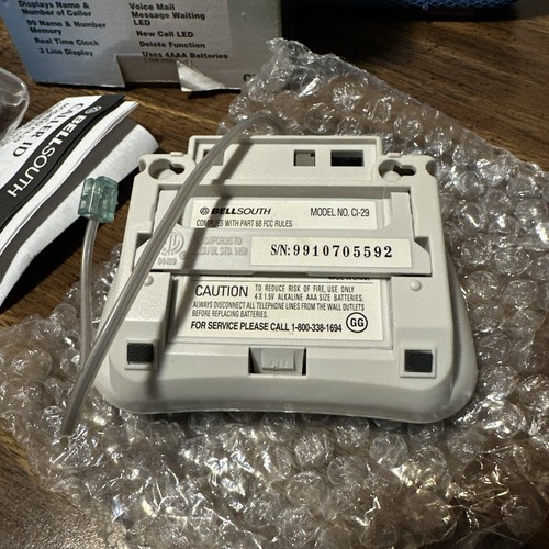 Bellsouth Caller ID with Call Waiting CI-29 Caller IDName & Numbers - Zdjęcie 5 z 5