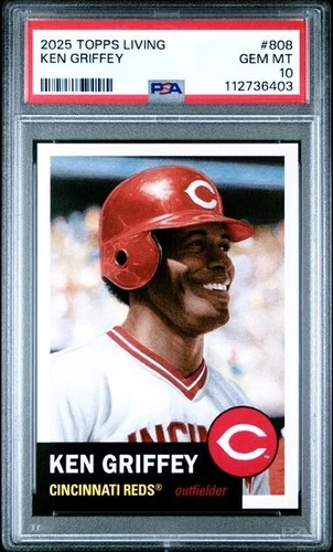 2025 Topps Living Set # 808 KEN GRIFFEY Cincinnati Reds GEM MINT PSA 10
