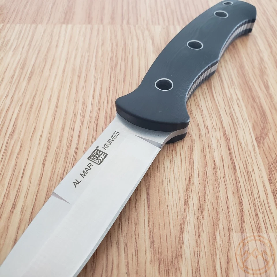 Al Mar S.E.R.E. Cuchillo Fijo Operator 40 4" Herramienta D2 Hoja de Acero Negro Mango G10 Foto 3 de 4