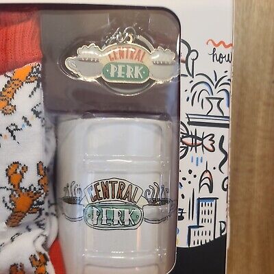 Friends Collector Bundle Central Perk 3 Piece Gift Set Mug, Crew Socks,  Keychain 