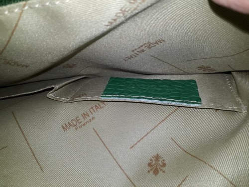 große, grüne, italienische Handtasche, Cluty, geprägtes Leder, wie neu - Bild 8 von 9