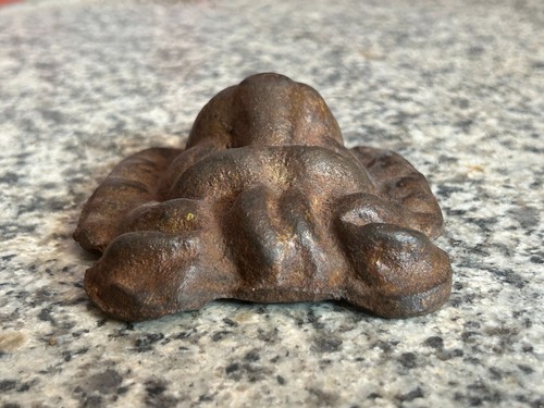 RARE OLD VINTAGE HAND FORGED HEAVY RUSTIC CAST IRON WALL/TABLE DECOR LION FACE, - Picture 10 of 12