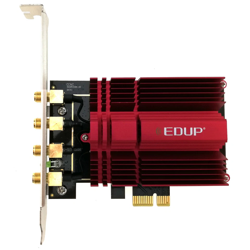 Desktop PCIe WiFi Card Dual Band Wireless Network Adapter 2.4G 5GHz 4 Antenna - Image 3 of 4