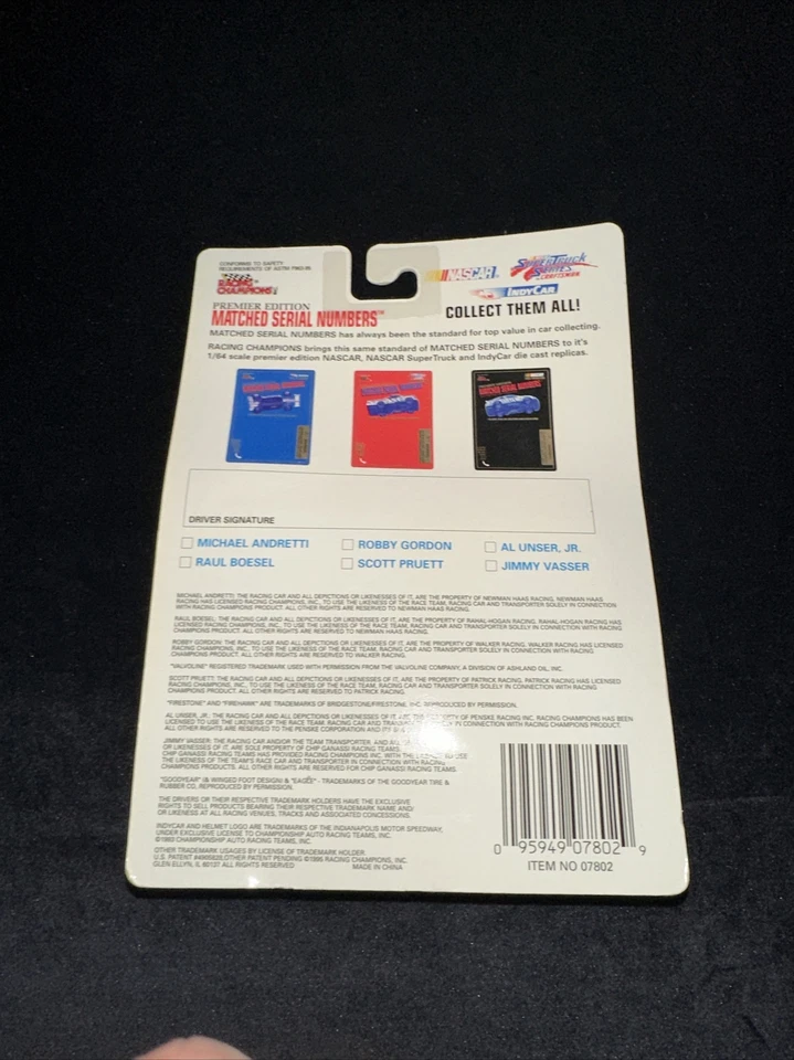 Racing Champions Premier Edition números de serie coincidentes Raul Boesel Foto 2 de 3