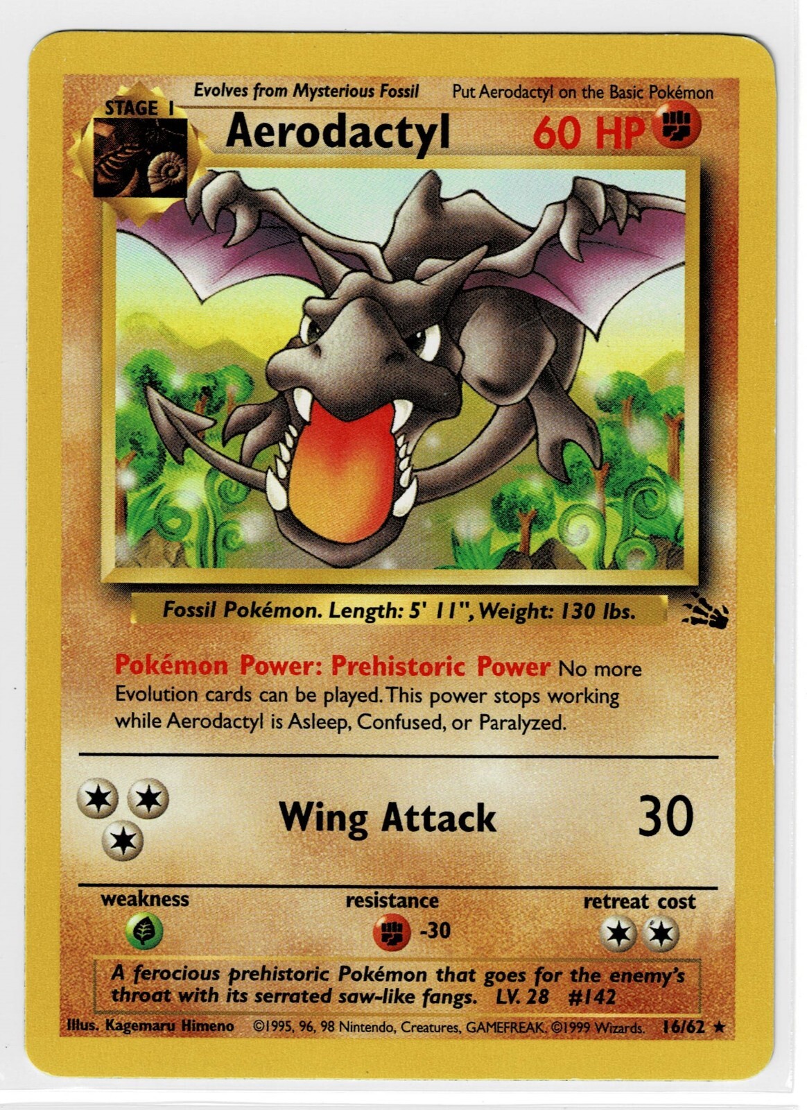 Aerodactyl 16/62 Pokemon Fossil Unlimited Rare LP