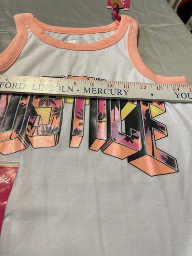 Justice NWT Girls Size L 12/14 Shirt Sleeveless E-1 - Picture 2 of 3