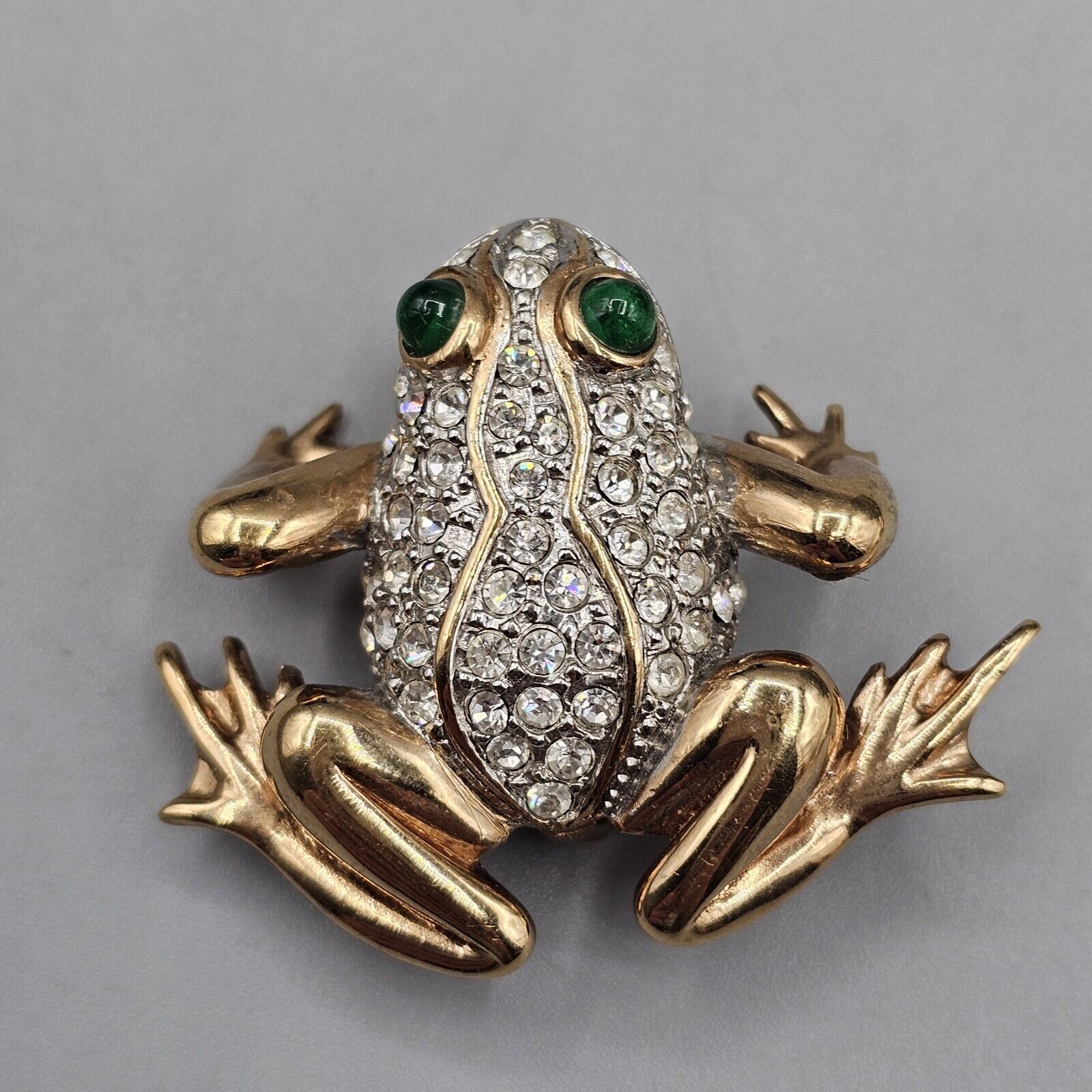 Vtg Carolee Limited Edition Frog Brooch Pin Pave … - image 6