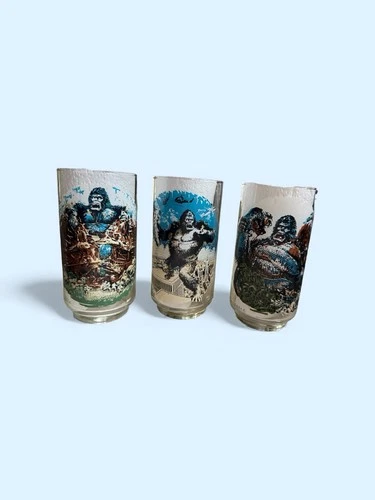 VTG 1976 RARE LIMITED EDITION COCA COLA KING KONG COLLECTABLE GLASSES 3