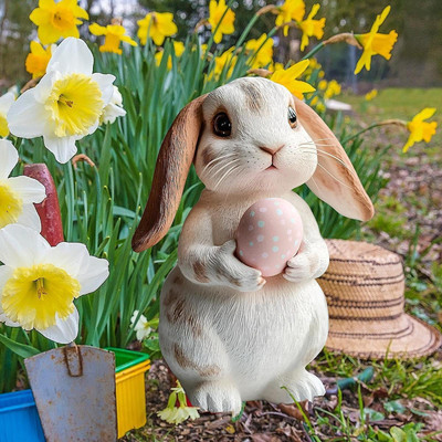 2D Easter Bunny Decorative Garden Stake Plant Pot Decor for