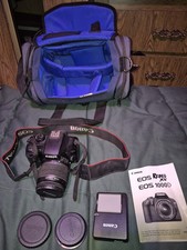 Canon EOS Rebel XS Black 10MP DSLR Camera W Lens Bag 2 batteries charger