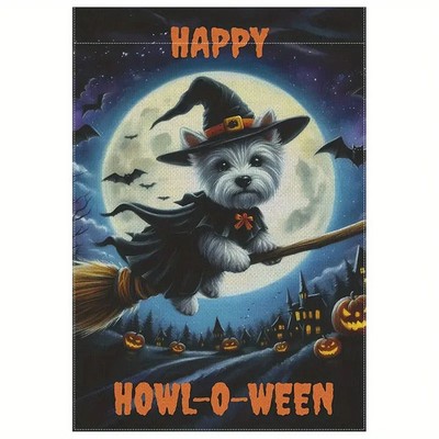 HALLOWEEN Westie Witch Howl-o-ween Garden Flag Size 12x18 - Ready to ship!